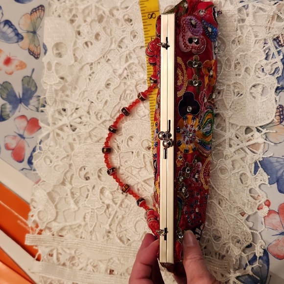 Beaded purse red and multi color - Picture 4 of 10